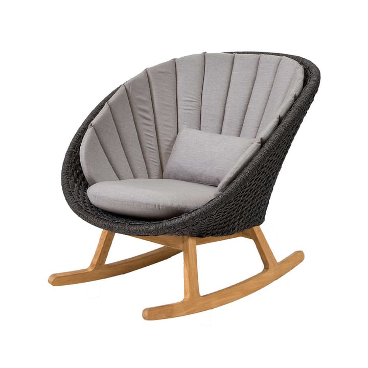 Peacock rocking chair - Cane-Line Natté grey-Cane-Line soft rope-teak - Cane-line