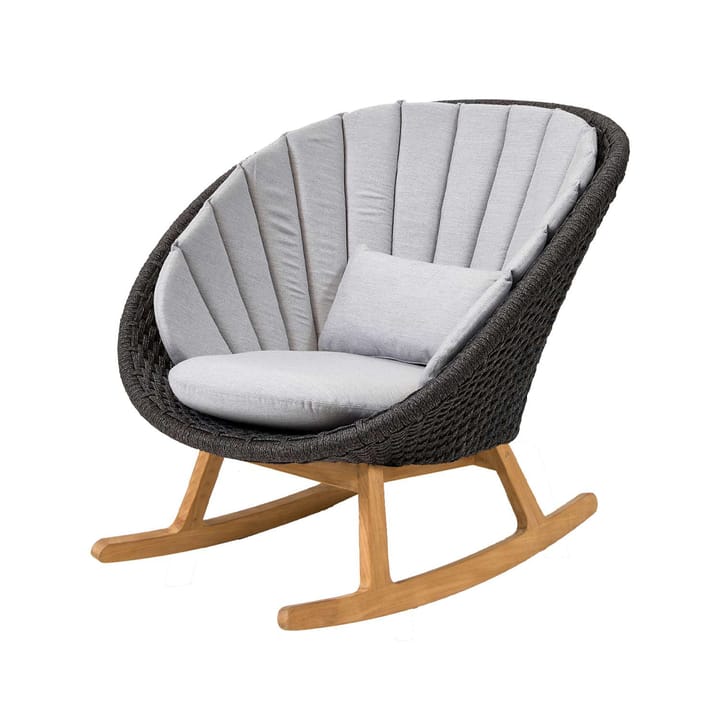 Peacock rocking chair - Cane-Line Natté light grey, Cane-Line soft rope, teak - Cane-line