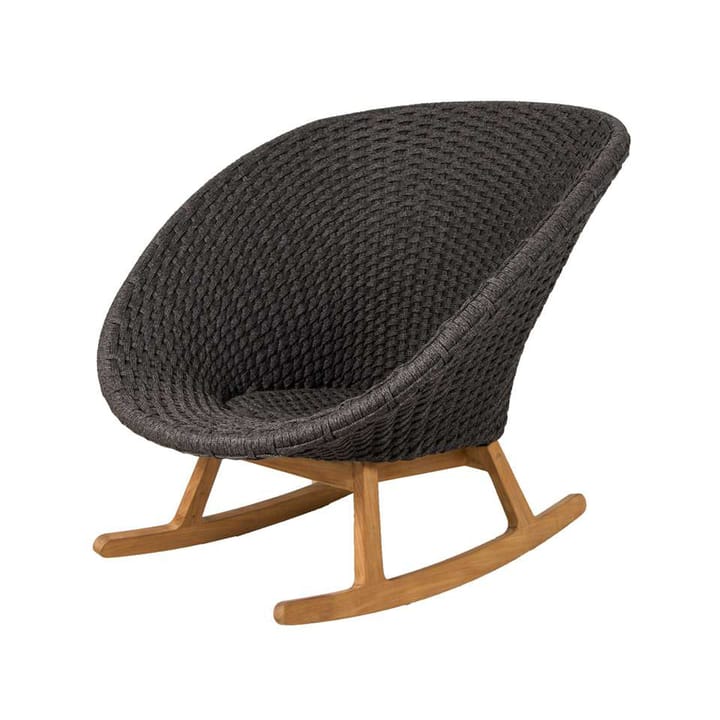 Peacock rocking chair - Dark grey, Cane-Line soft rope, teak - Cane-line
