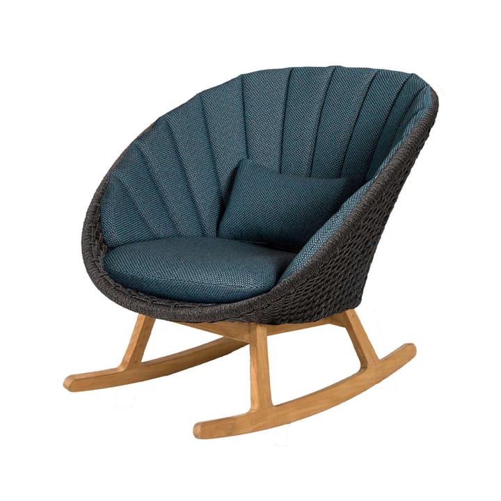 Peacock rocking chair - Focus dark blue-teak - Cane-line