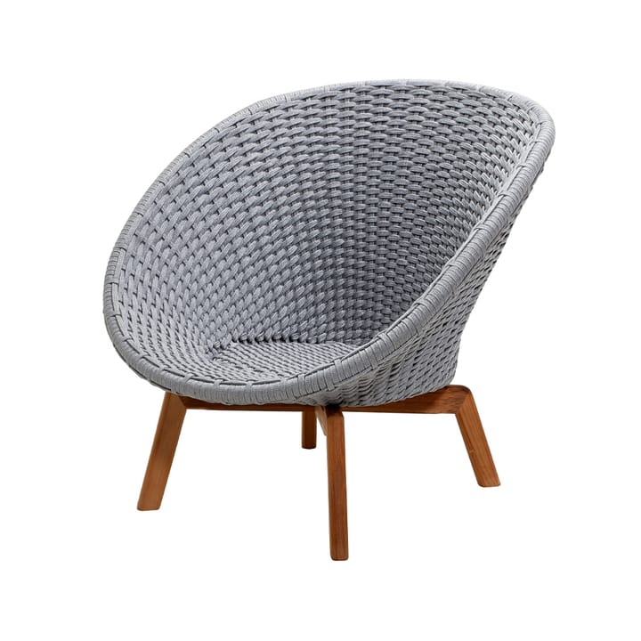 Peacock Rope lounge armchair - Light grey, teak legs - Cane-line