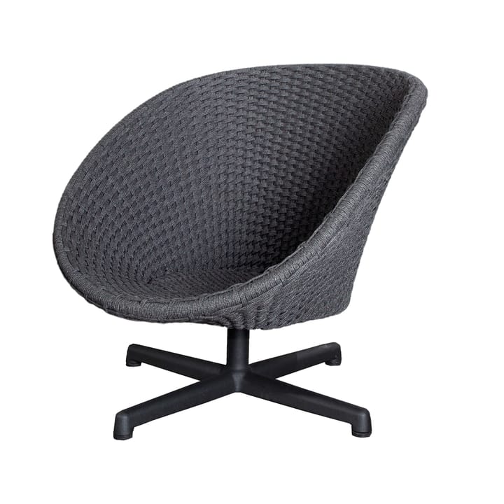 Peacock swivel armchair - Dark grey, aluminium legs - Cane-line