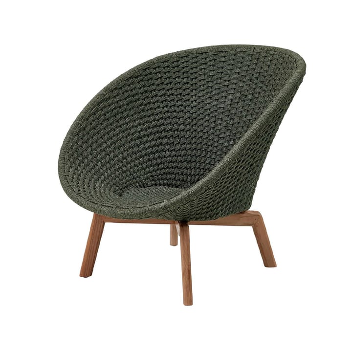 Peacock Weave lounge chair - Dark green, teak legs - Cane-line