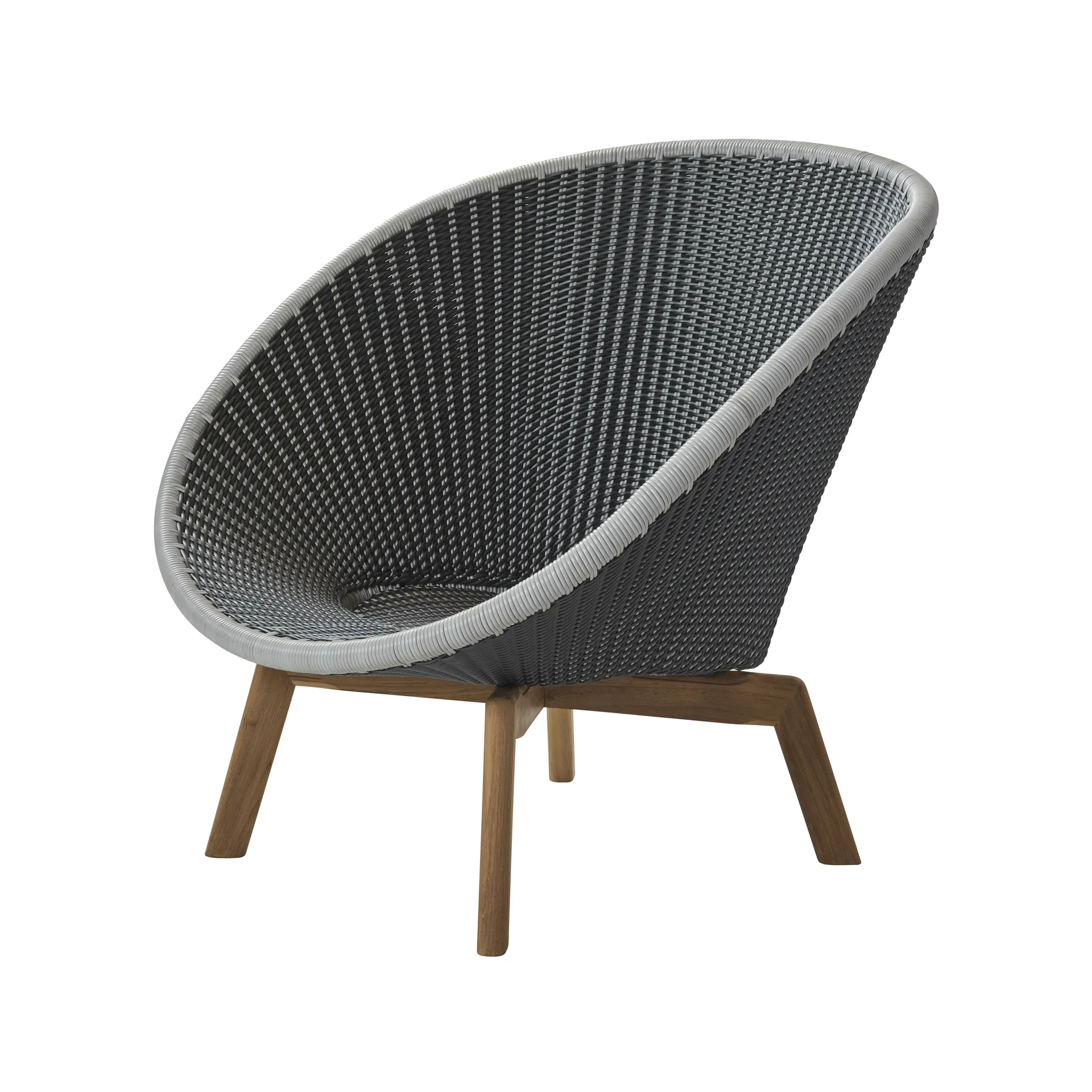 Peacock Weave lounge chair, Grey/light grey, legs in teak Cane-line