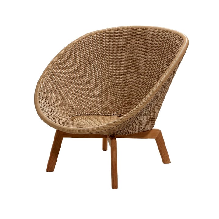 Peacock Weave lounge chair - Natural, teak legs - Cane-line