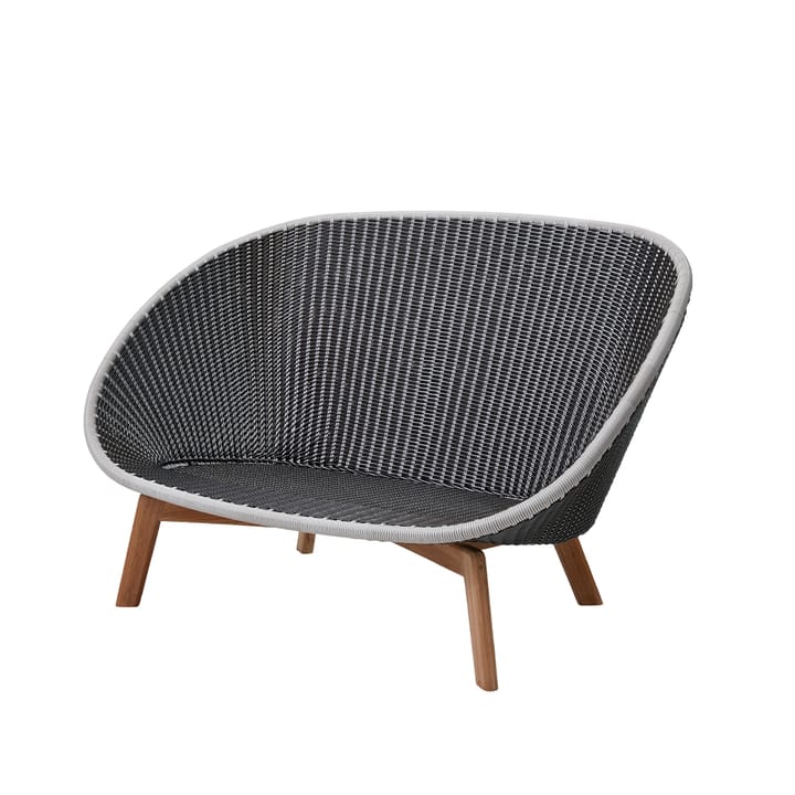 Peacock Weave sofa - 2-seater grey/light grey, teak legs - Cane-line