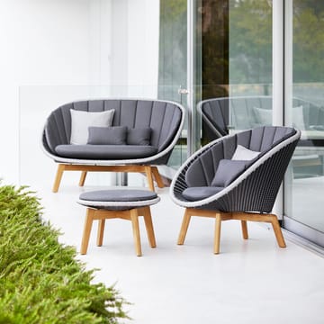 Peacock Weave sofa - 2-seater grey/light grey, teak legs - Cane-line
