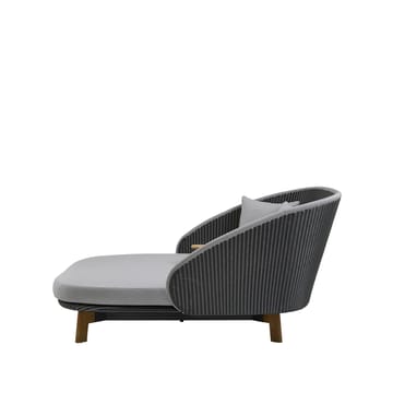 Peacock Weave sun lounger - Cane-Line Natté grey/light grey, incl. light grey cushions & table - Cane-line