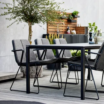 Pure table 200x100 cm Basalt grey-lava grey - Cane-line