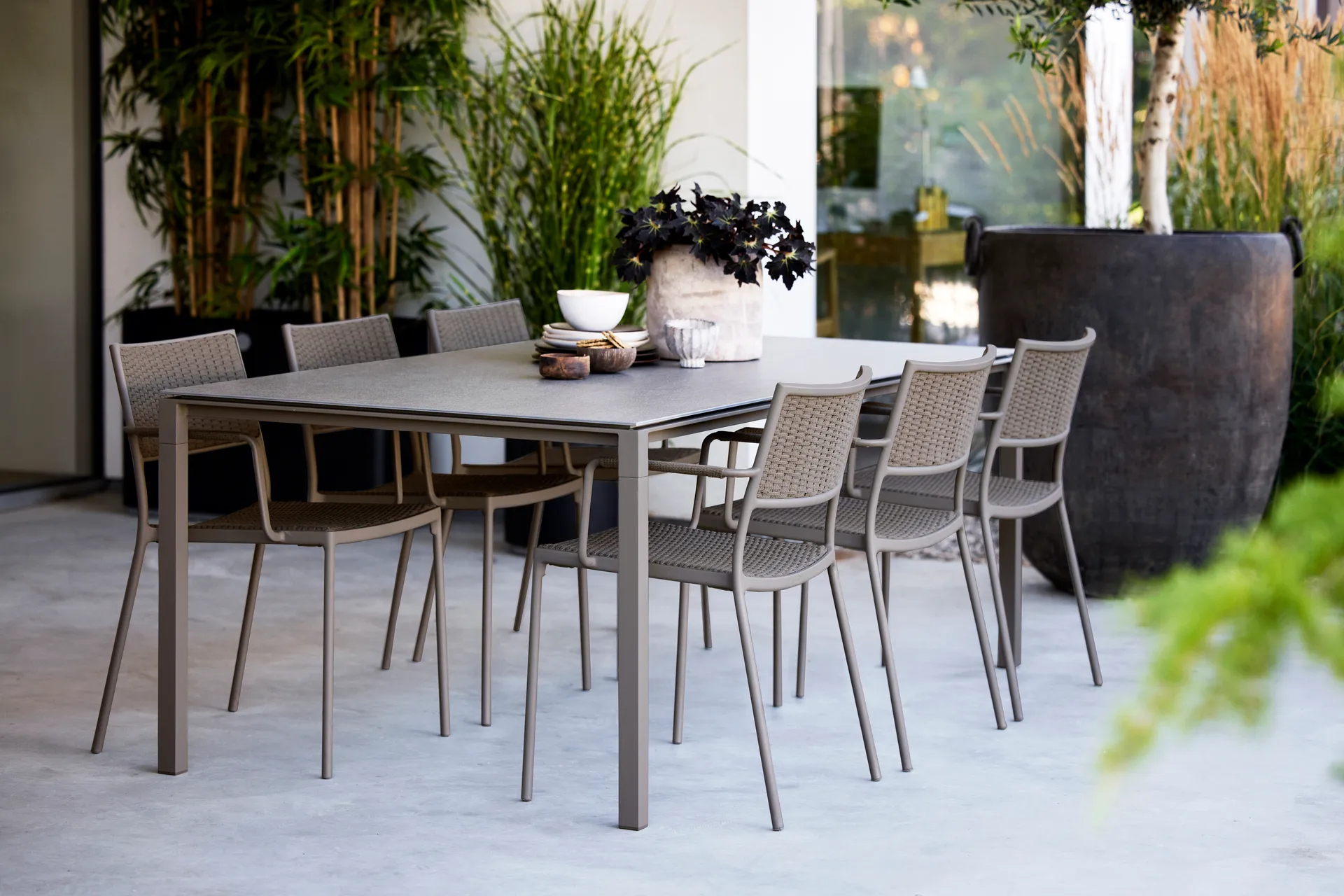 Pure table 200x100 cm Basalt grey-taupe,  Cane-line