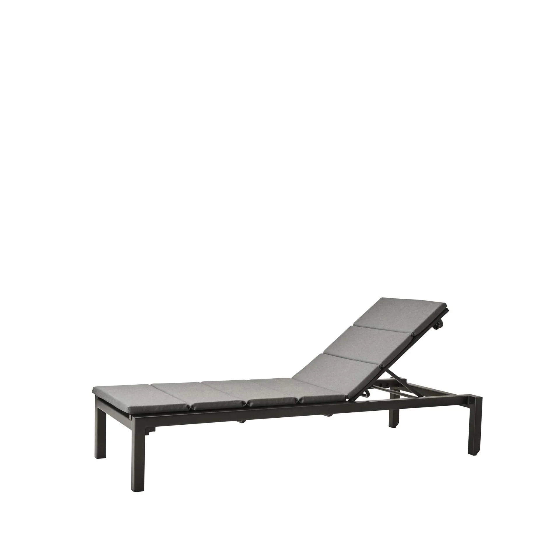 Relax sun lounger, Cane-Line Natté grey, incl. light grey cushion Cane-line
