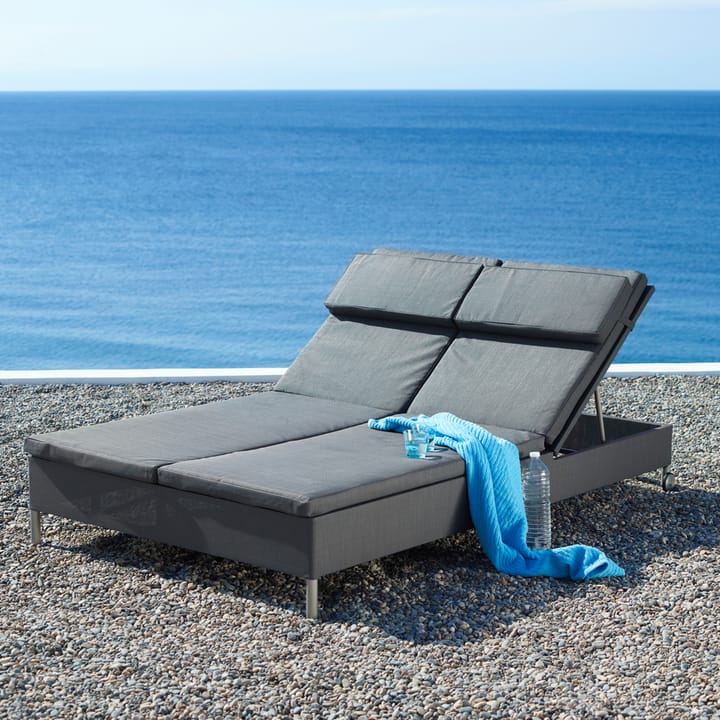 Rest sun lounger - Cane-Line Natté grey, double - Cane-line