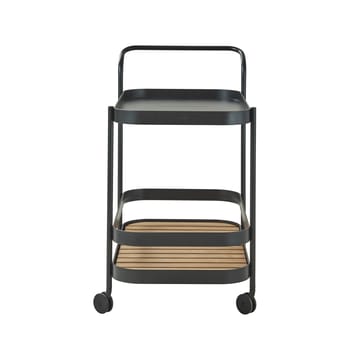 Roll serving trolley - Lava grey, incl. teak tabletop - Cane-line