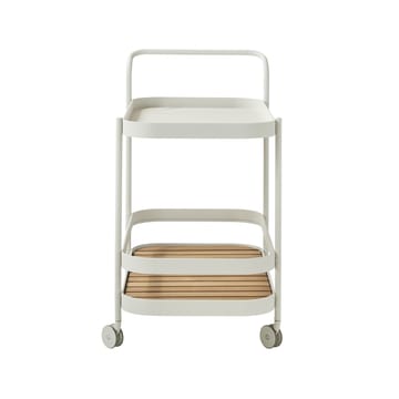 Roll serving trolley - White, incl. teak tabletop - Cane-line