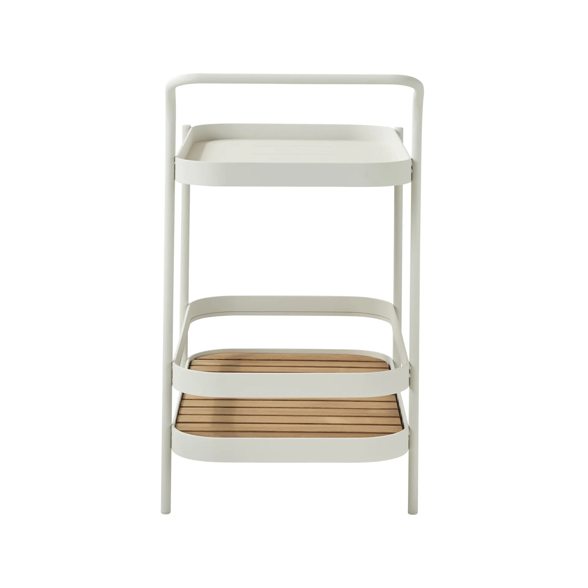 Roll serving trolley, White, incl. teak tabletop Cane-line