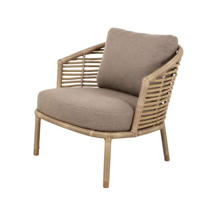 Sense lounge armchair - Cane-Line Natté taupe, natural, incl. taupe cushions - Cane-line