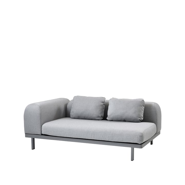 Space modular Sofa 2-seater Light Grey - Left-grey aluminum stand - Cane-line
