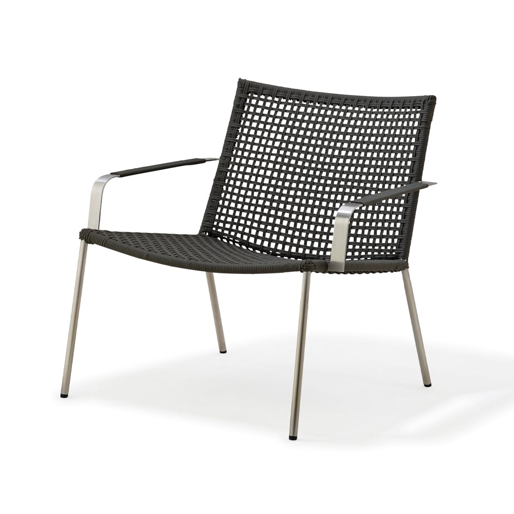 Cane-line Straw lounge armchair Anthracite | Scandinavian Design | Garden chairs | Grey