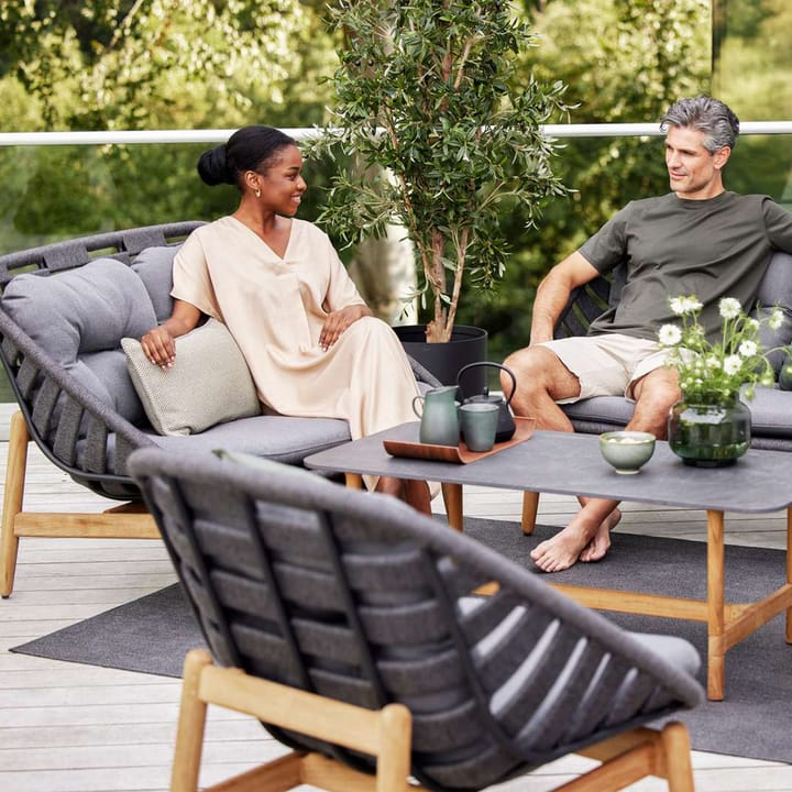 Strington 2-seater sofa teak, Cane-Line AirTouch grey Cane-line
