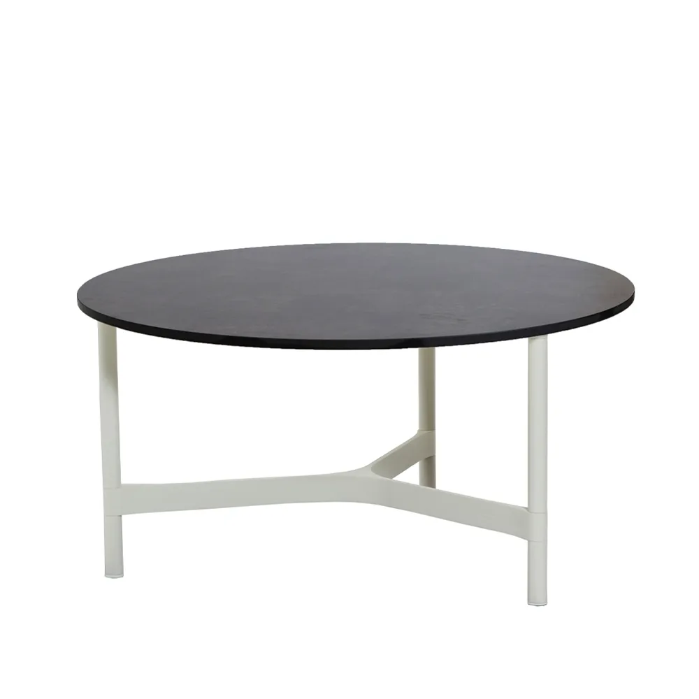 Cane-line Twist coffee table large o90 cm Dark grey-white