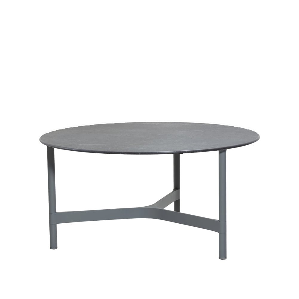 Cane-line Twist coffee table large o90 cm Fossil black-light grey