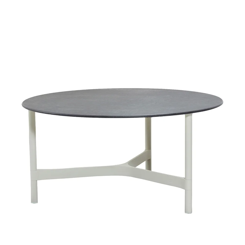 Cane-line Twist coffee table large Ø90 cm Fossil black-white