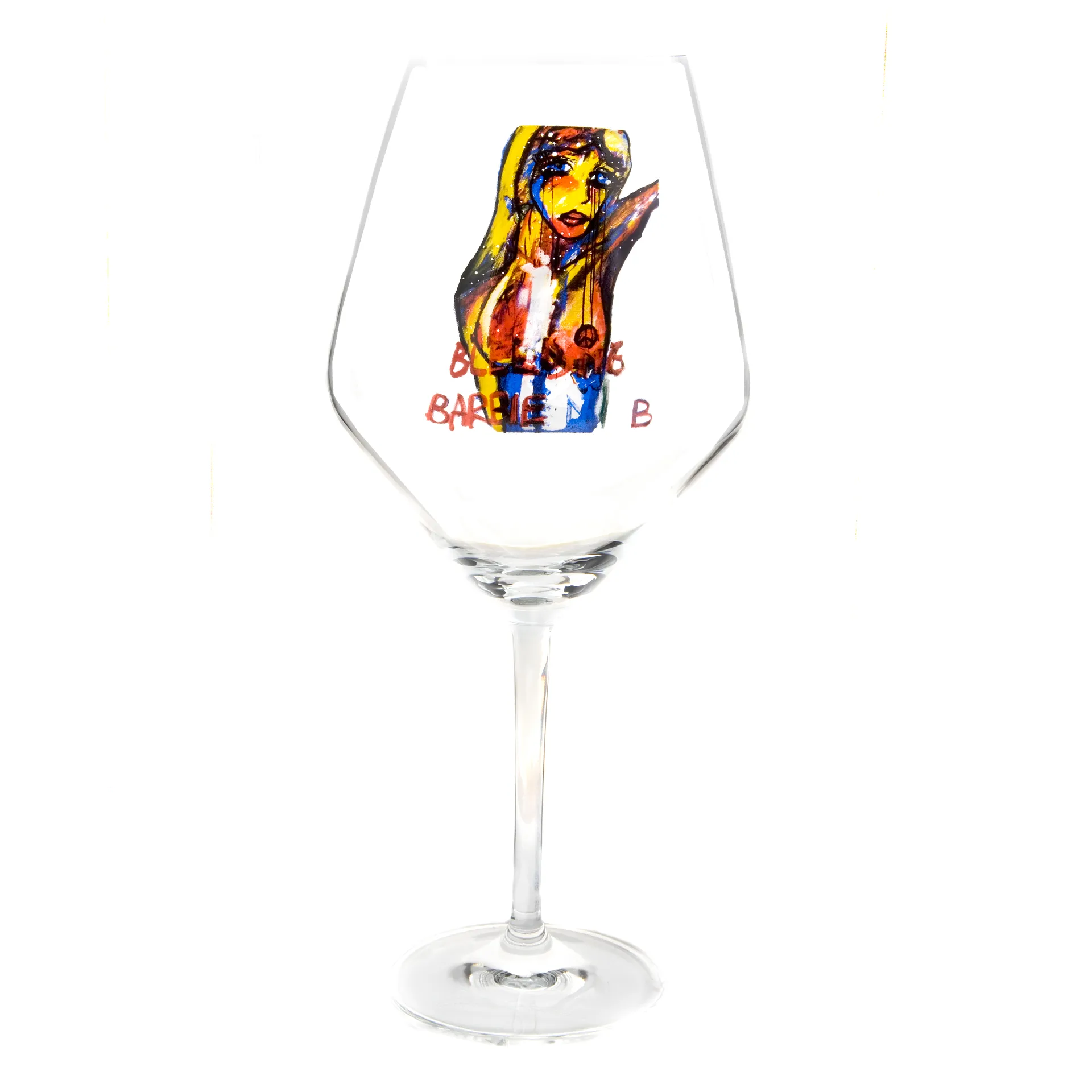 Bleeding Barbie wine glass, 75 cl Carolina Gynning