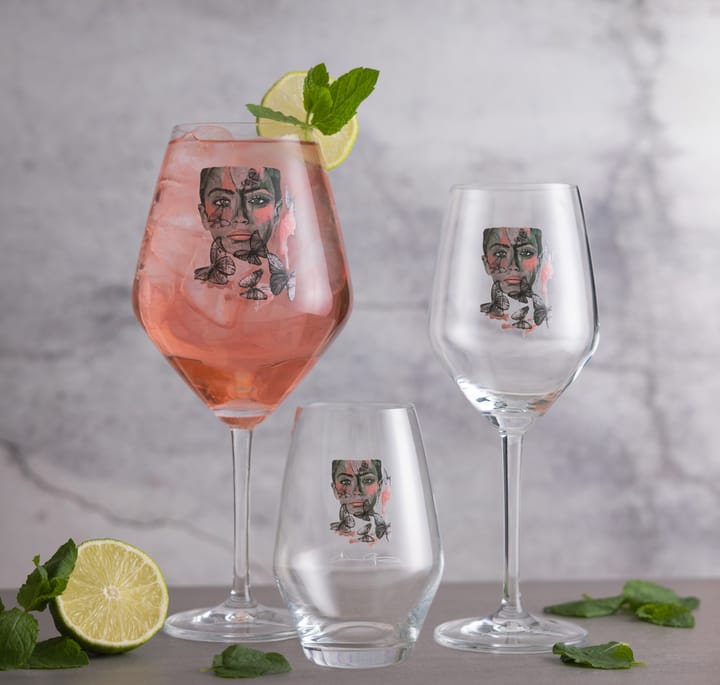 Butterfly Queen rosé-/white wine glass - 40 cl - Carolina Gynning