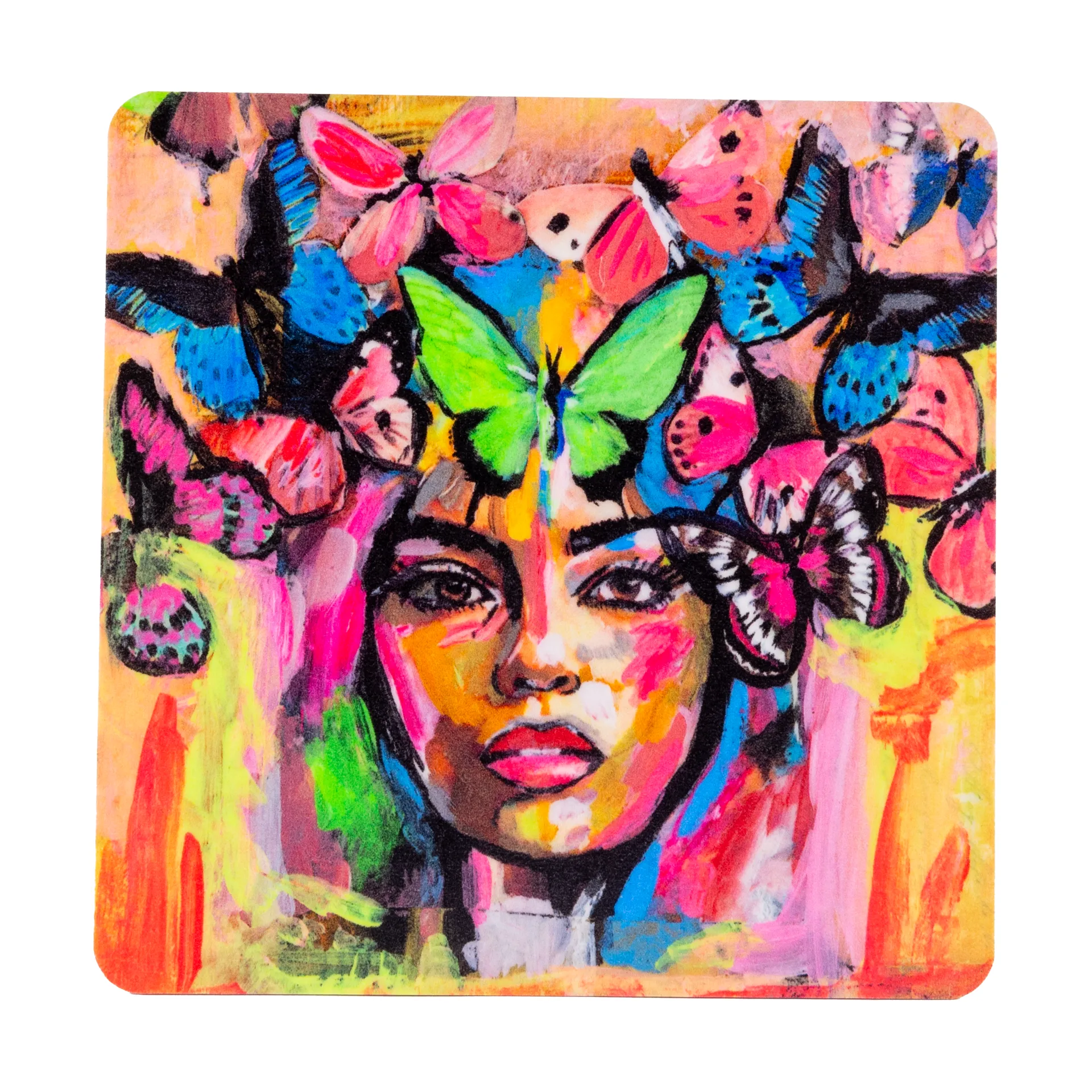 Coming back to life glass coaster 9x9 cm, Multi Carolina Gynning