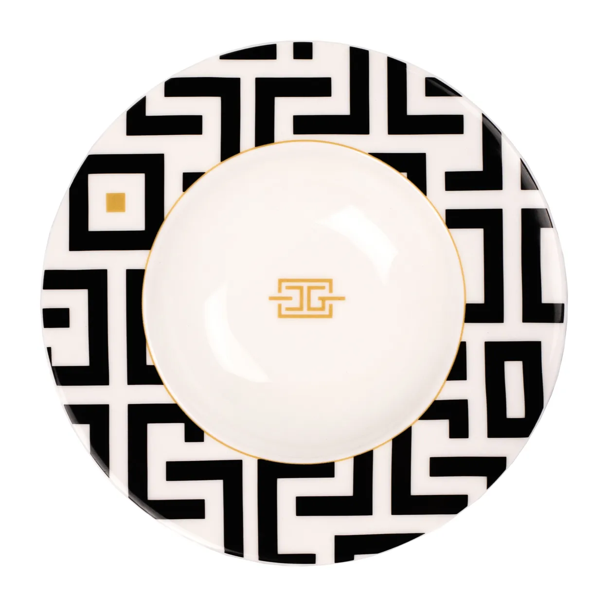 Carolina Gynning DECO deep plate Ø24.5 cm White-black