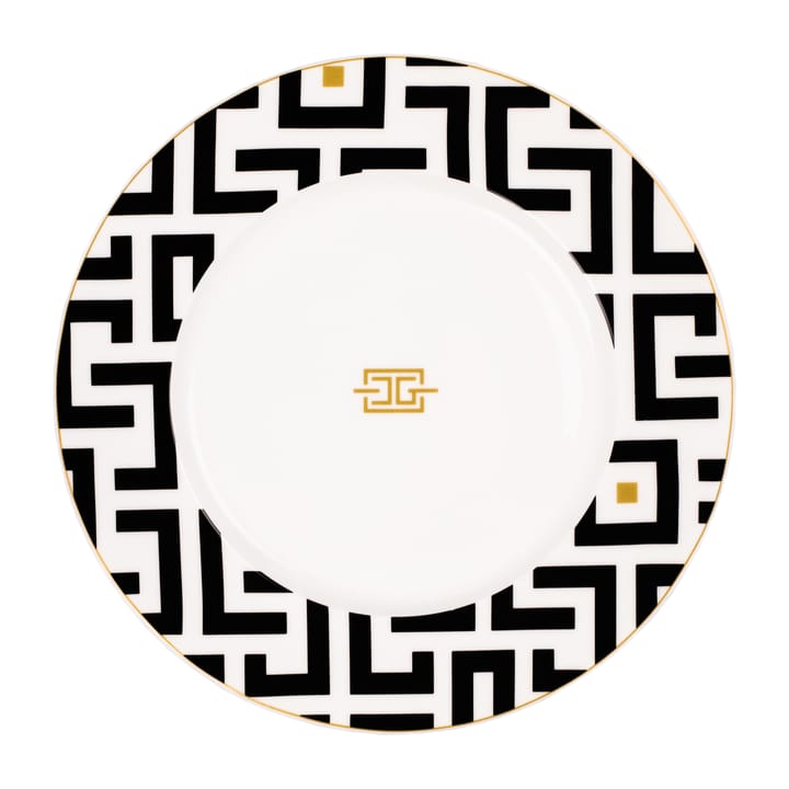 DECO plate Ø29 cm - White-black - Carolina Gynning