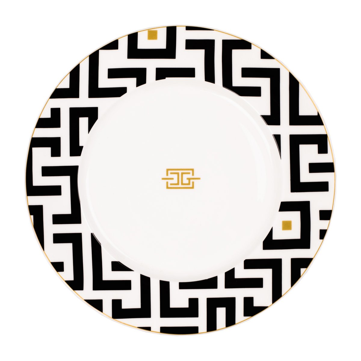 Carolina Gynning DECO plate o29 cm White-black | Scandinavian Design | Dinner plates | Black