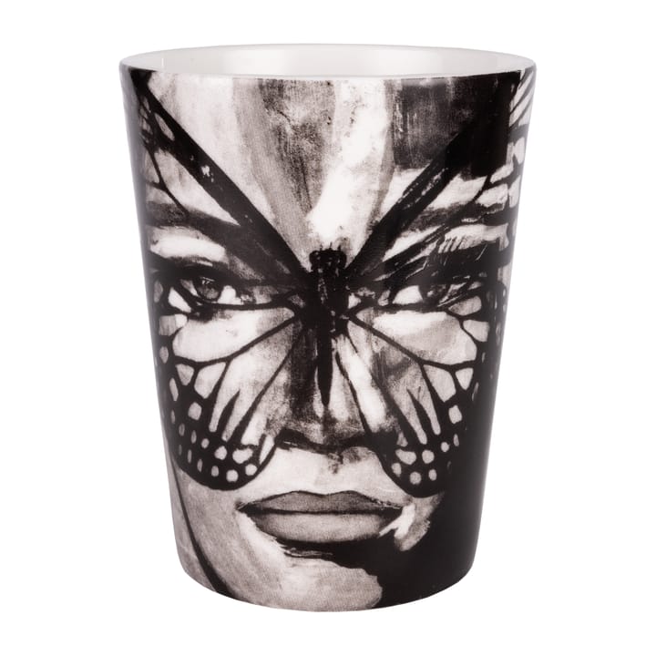Golden Butterfly mug 35 cl - Black-white - Carolina Gynning