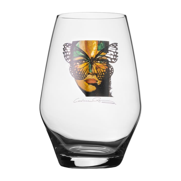 Golden Butterfly tumbler glass 35 cl - Clear - Carolina Gynning
