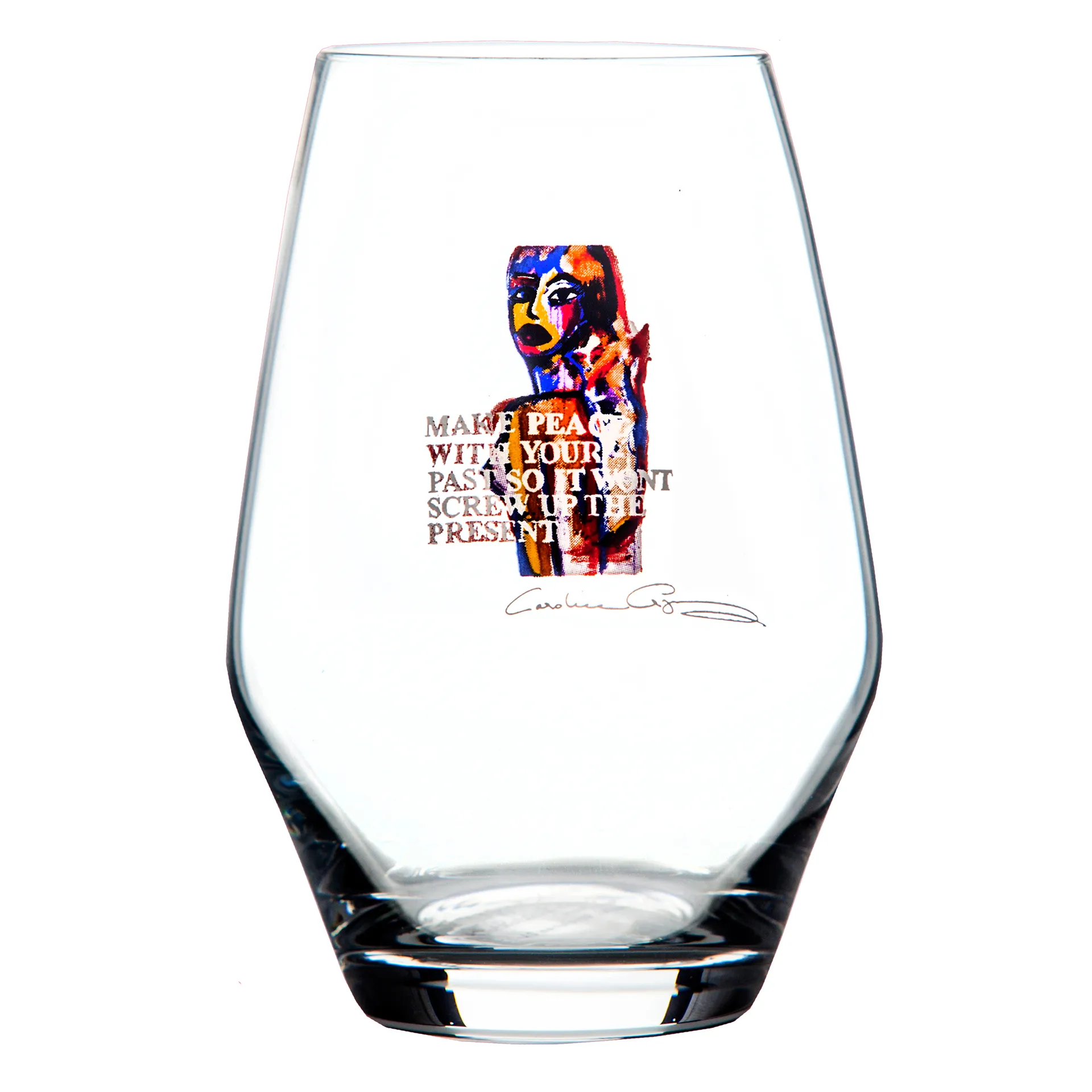 Make Peace water glass, 35 cl Carolina Gynning