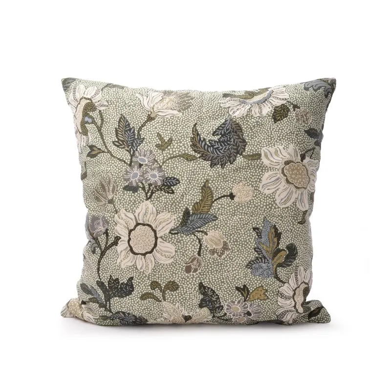 Flower pillowcase 50x50 cm, Soft green Ceannis