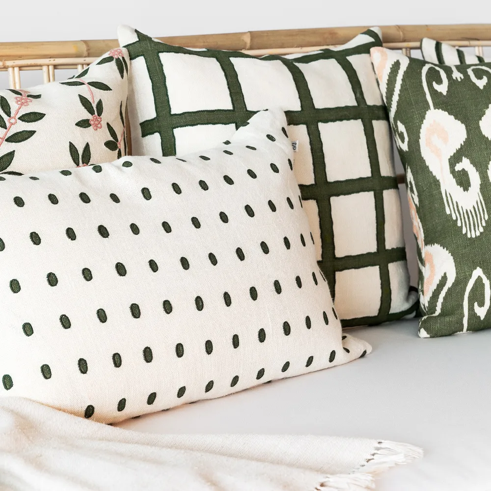 Amar cushion cover 50x50 cm, beige-green-green Chhatwal & Jonsson