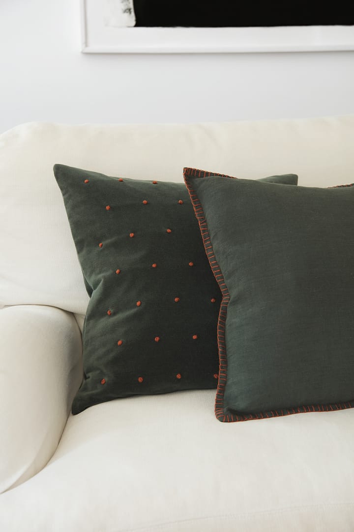 Arun cushion cover 50x50 cm - Forest green-terracotta - Chhatwal & Jonsson