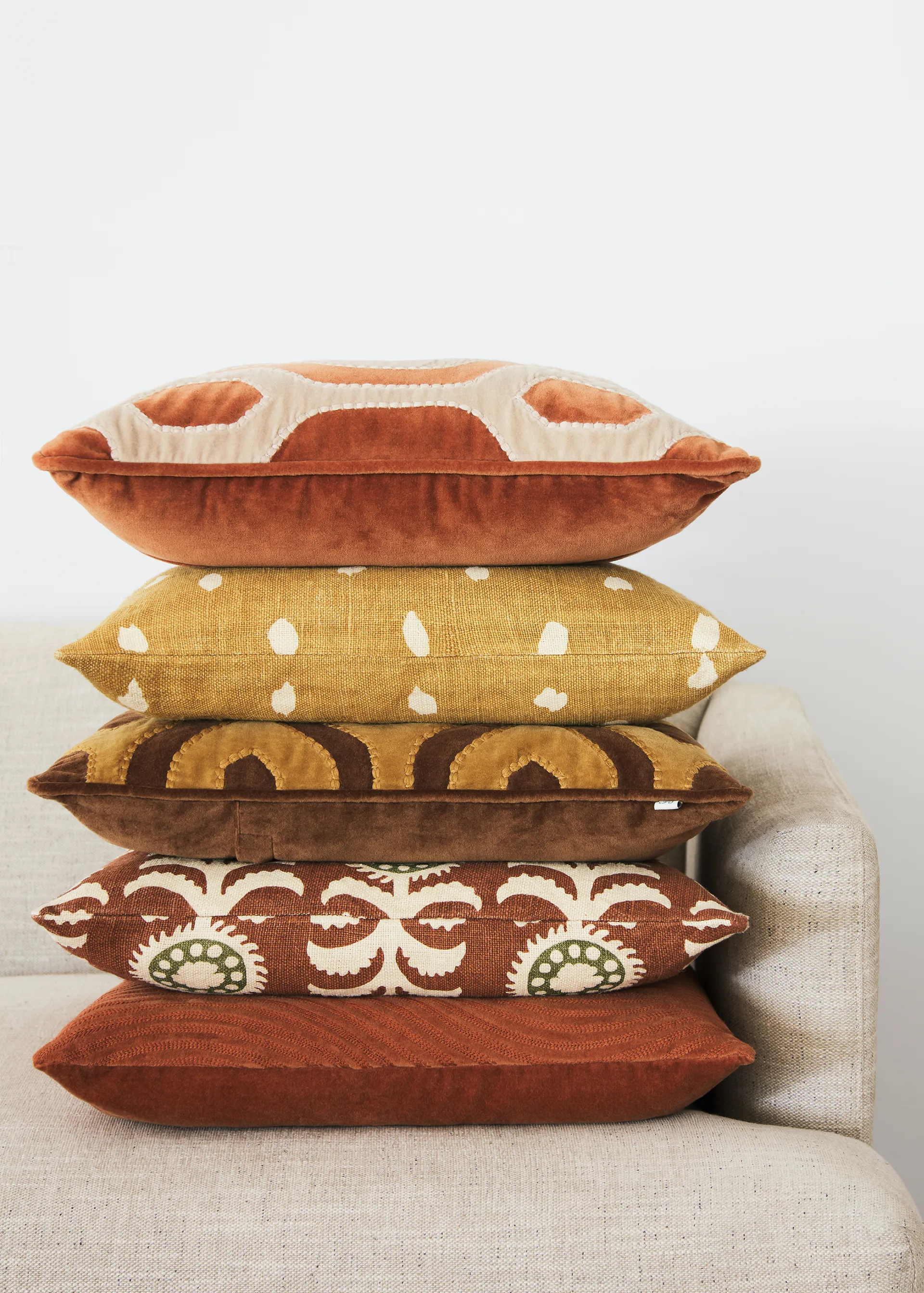 Arun cushion cover 50x50 cm, Terracotta-forest green Chhatwal & Jonsson