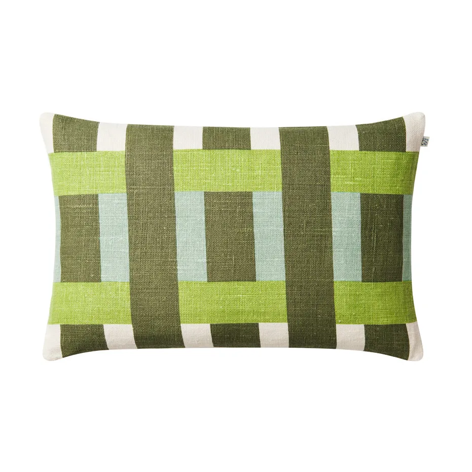 Benaras cushion cover, Cactus green-lime-aqua, 40x60 cm Chhatwal & Jonsson