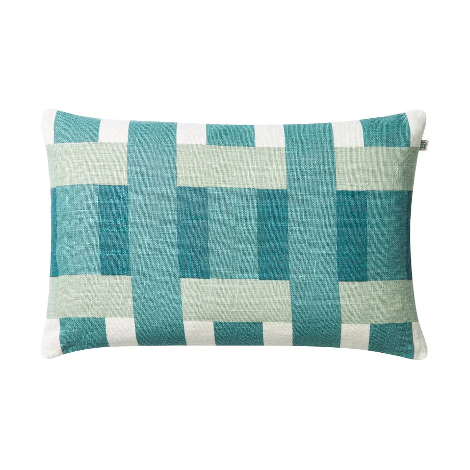 Benaras cushion cover, Heaven blue-aqua-palace blue, 40x60 cm Chhatwal & Jonsson