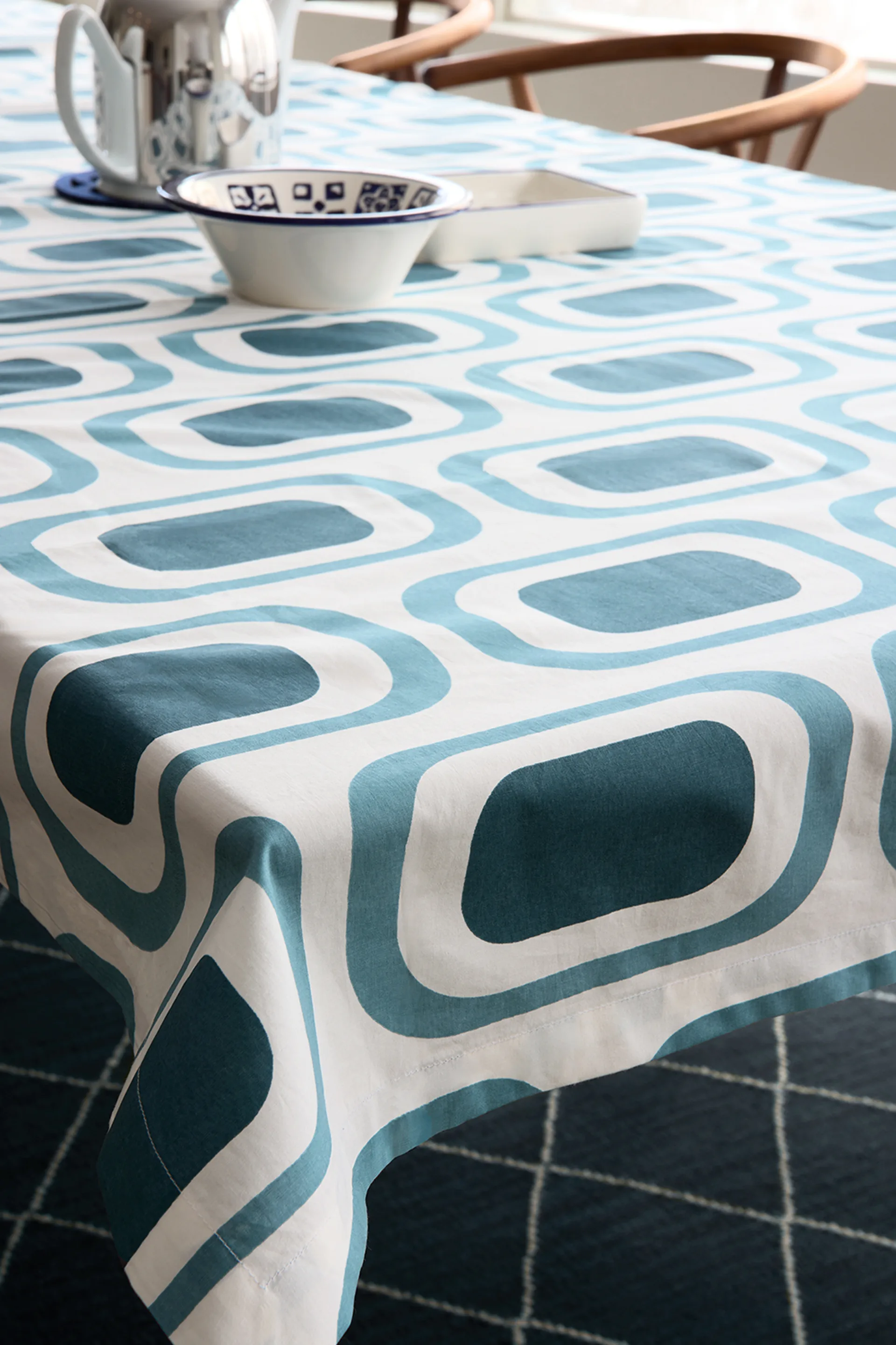 Berar tablecloth 150x250 cm, Heaven blue-palace blue Chhatwal & Jonsson