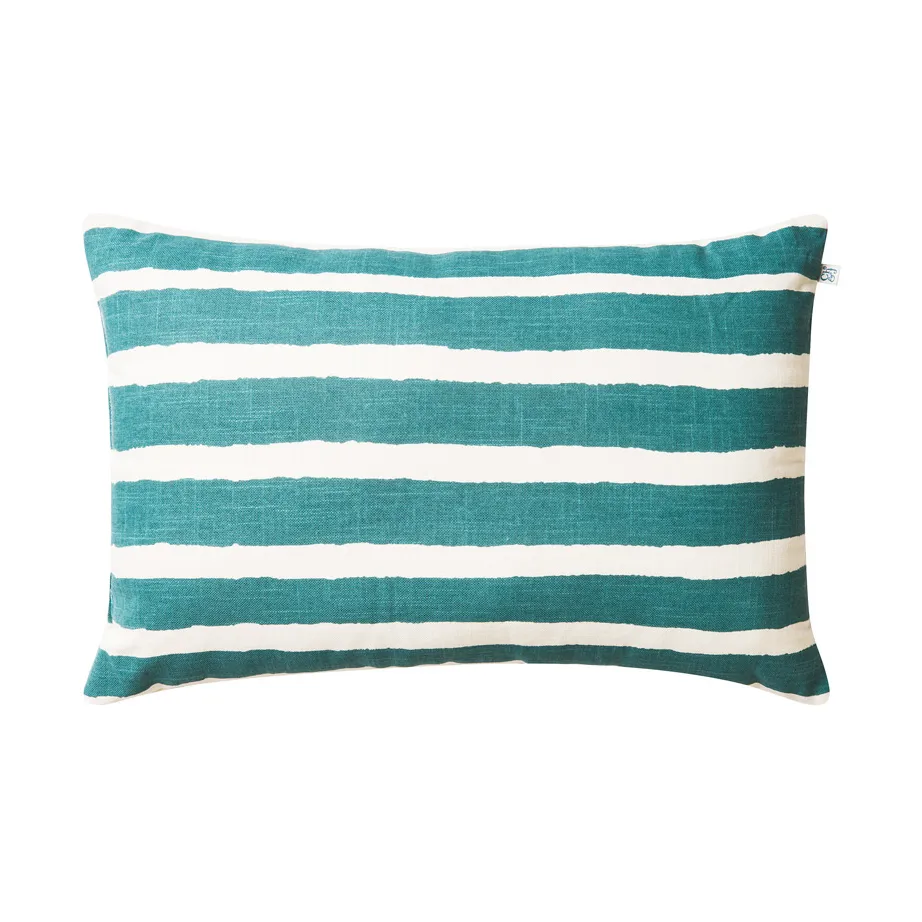 Chhatwal & Jonsson Block Stripe outdoor cushion 40x60 cm Heaven blue-off white