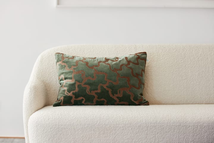 Chand pillowcase 40x60 cm, Forest green-cognac Chhatwal & Jonsson
