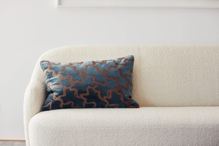 Chand pillowcase 40x60 cm - Sea blue-cognac - Chhatwal & Jonsson