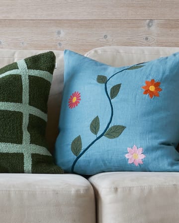 Check cushion cover 50x50 cm - Cactus Green-Aqua - Chhatwal & Jonsson