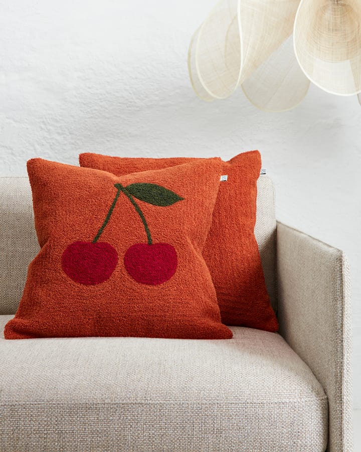Cherry cushion cover 50x50 cm - Apricot Orange-red-green - Chhatwal & Jonsson