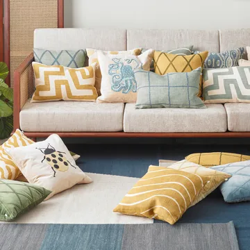 Circle cushion cover 50x50 cm - beige-spicy yellow - Chhatwal & Jonsson