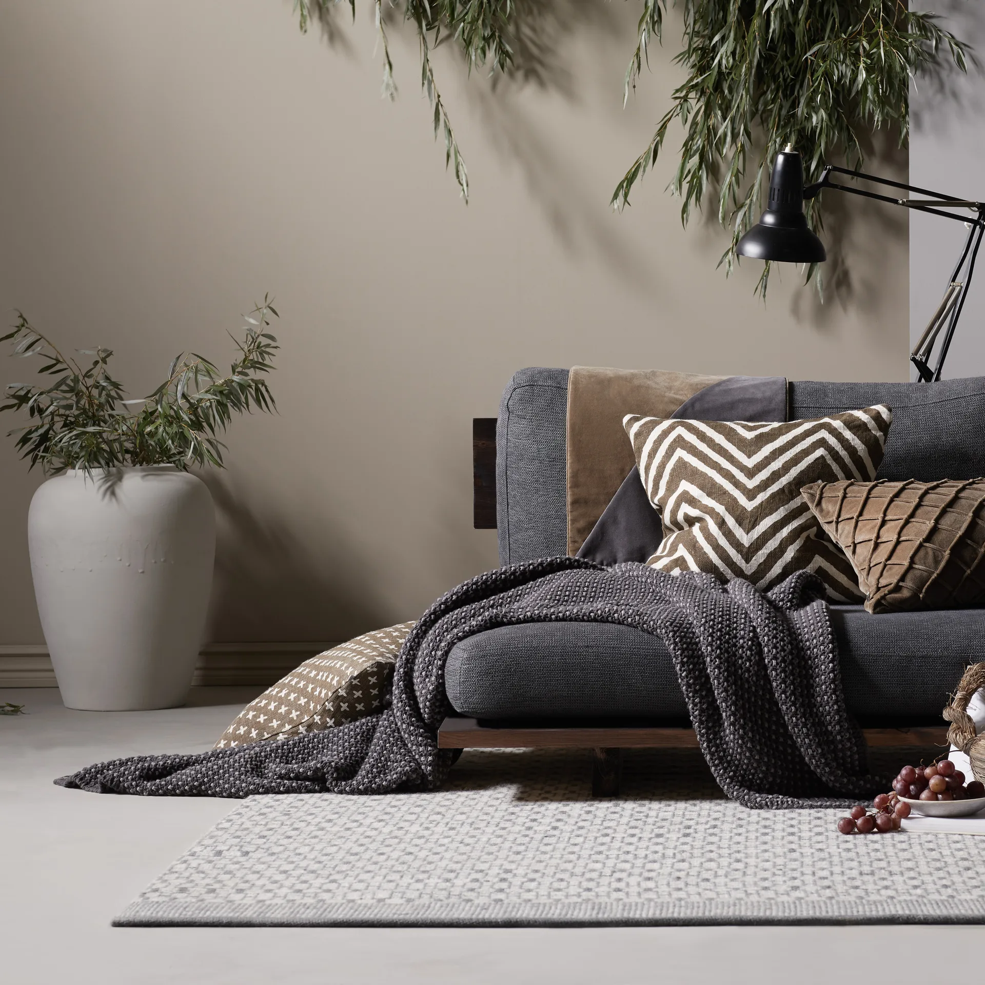 Deva cushion cover 50x50 cm, Dark oak Chhatwal & Jonsson