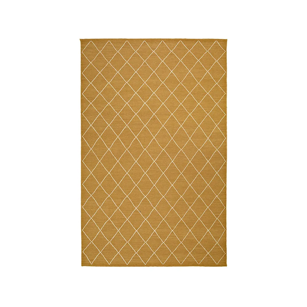 Chhatwal & Jonsson Diamond Rug Masala yellow/off white, 184x280 cm